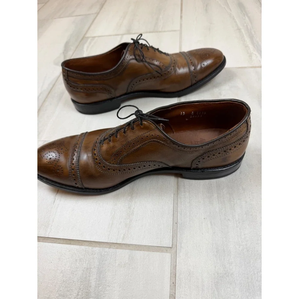 Allen Edmonds Strand Mens 13 E Brown Leather Brogue Cap Toe Oxford Shoes 6135